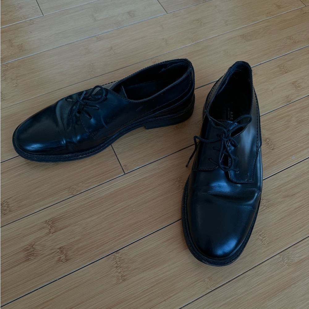 A.P.C Classic Derby Black Men's Dress Shoes